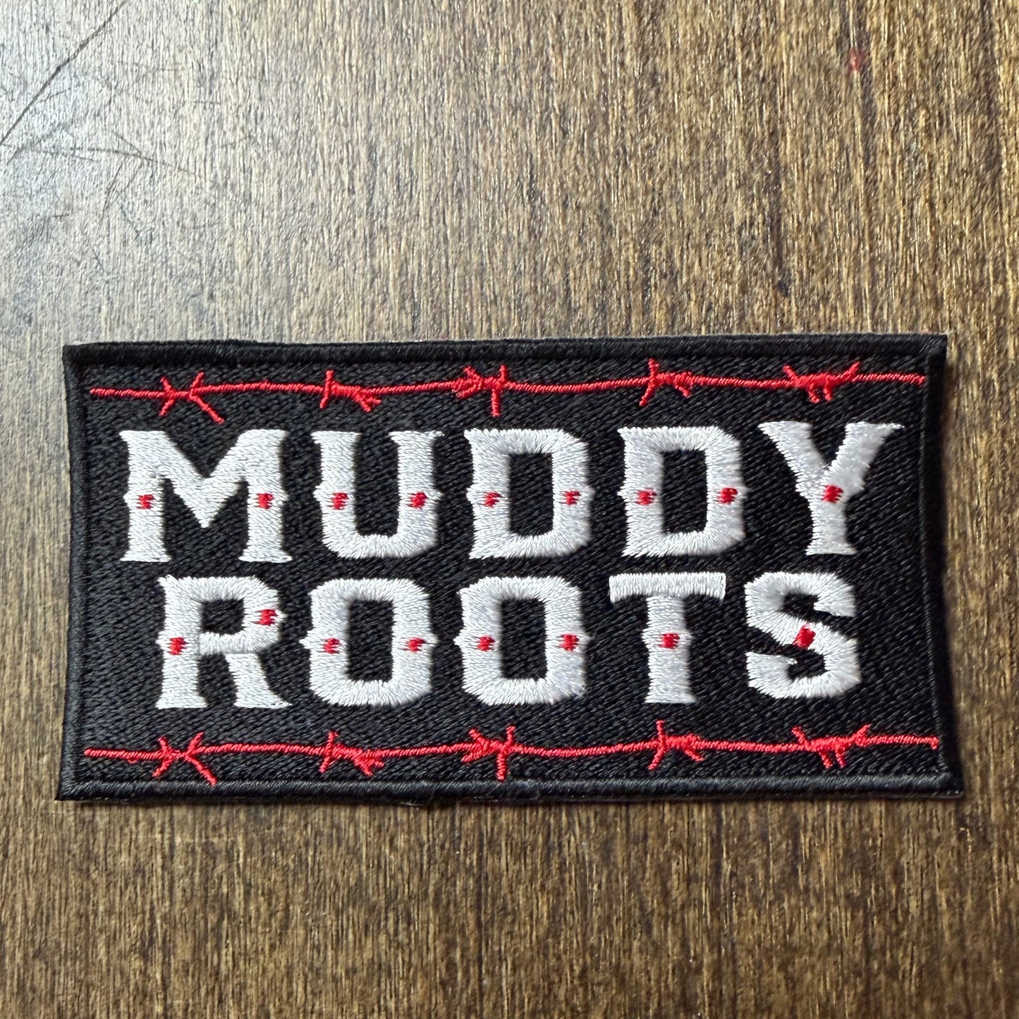 Muddy Roots Red Barbwire Patch