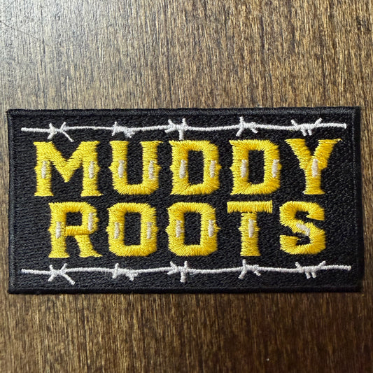 Muddy Roots Yellow Barbwire Patch